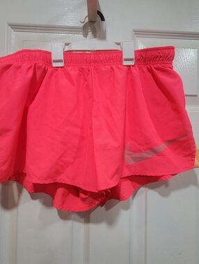 Nike Women’s Hot Pink Athletic Shorts with Silver Swoosh, Size XL